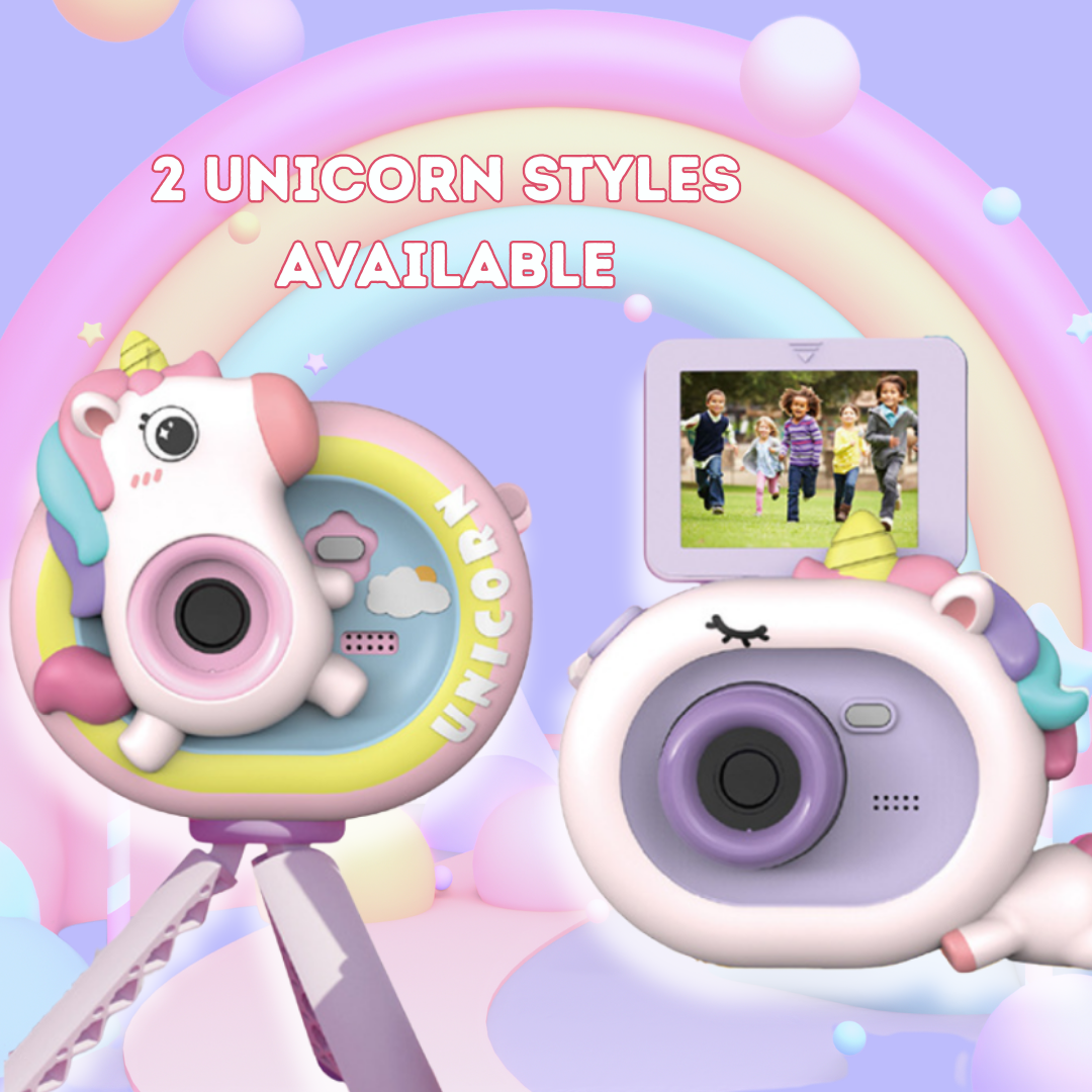 Purple Unicorn HD Flip Screen Camera w/ Tripod Stand Pix & Play Co.
