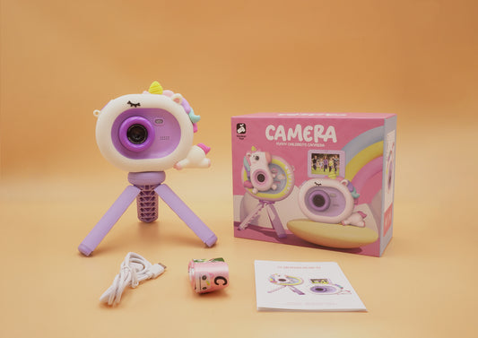 Purple Unicorn HD Flip Screen Camera w/ Tripod Stand Pix & Play Co.